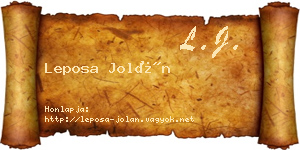 Leposa Jolán névjegykártya